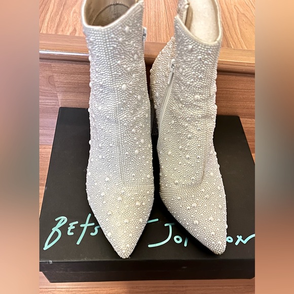 Betsey Johnson Shoes - White/Pearl accents Betsey Johnson bootie-NO BOX